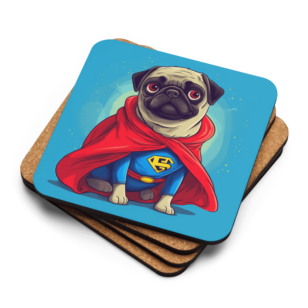 Superhero Pug Coaster