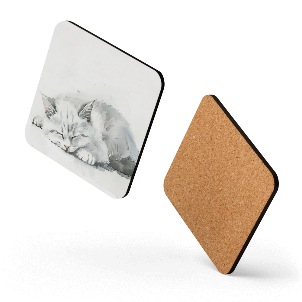 White Kitten Coaster