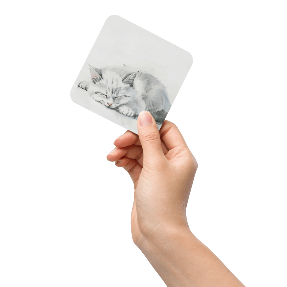 White Kitten Coaster